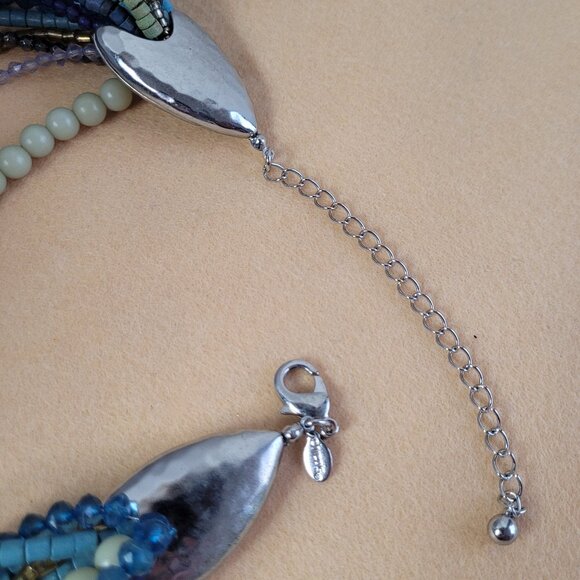 Necklace CHICO'S Multi-Strands Multi-Colors Beads Signed 17" BoHo Elegance - Picture 6 of 13